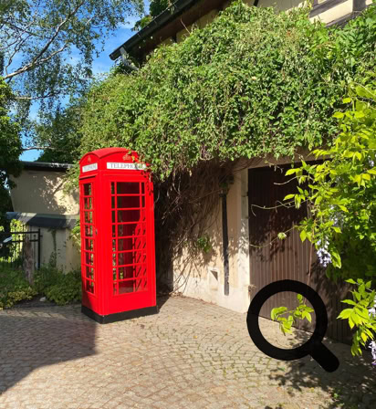 Red British Telephone. Box