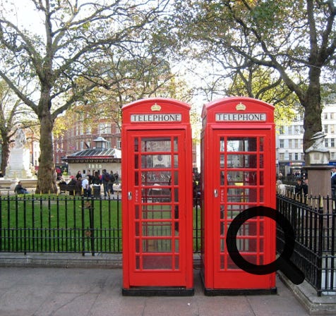 Two Red British Telephone Boxes